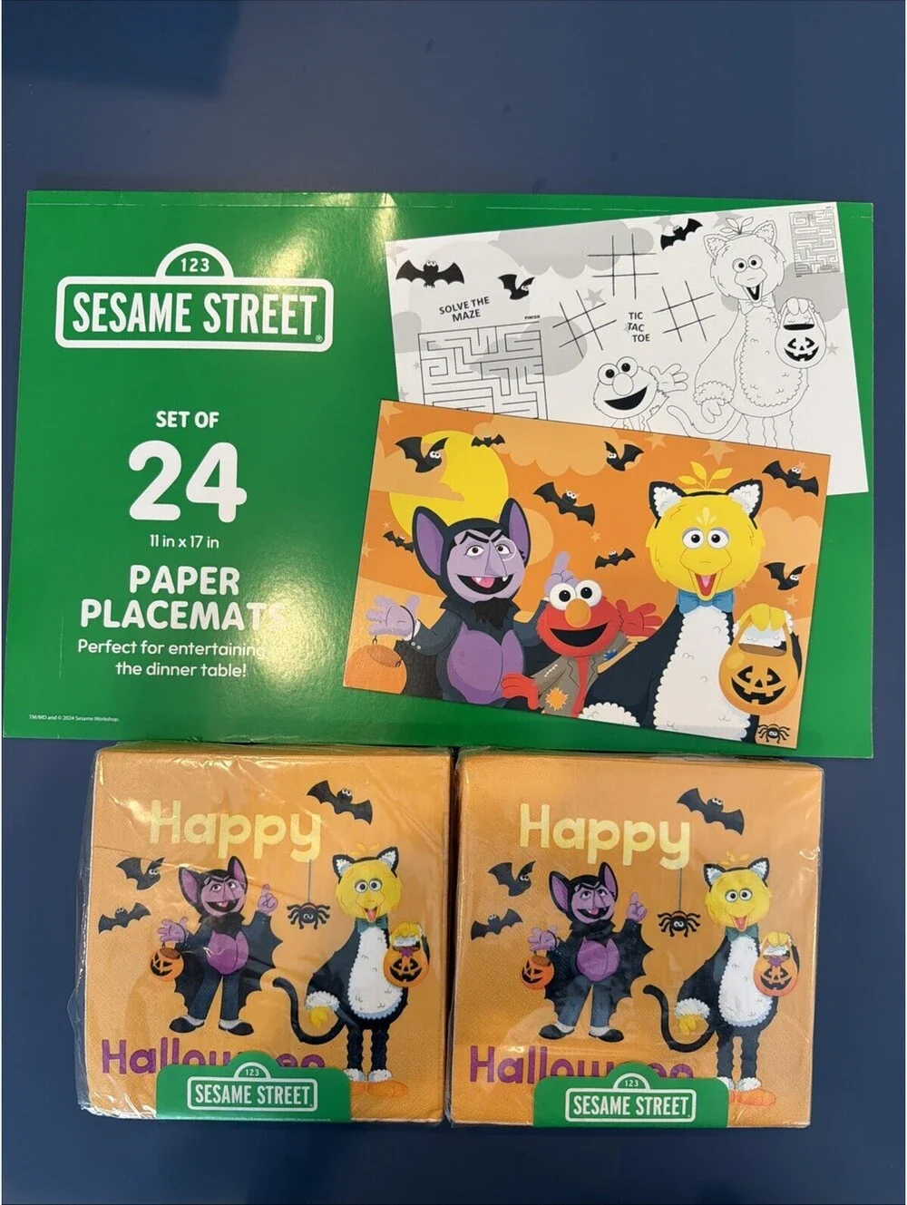 New Sesame Street Halloween Paper Placemats And Napkins New